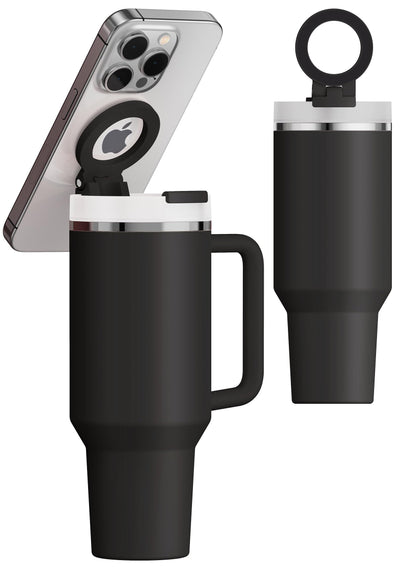 Litaget for Stanley Cup Phone Holder with Magnetic Phone Holder for Quencher H2.0 FlowState Tumbler 40oz Foldable Stand Water Bottle for Stanley Cup Accessories Hands Free for All Phones Cases