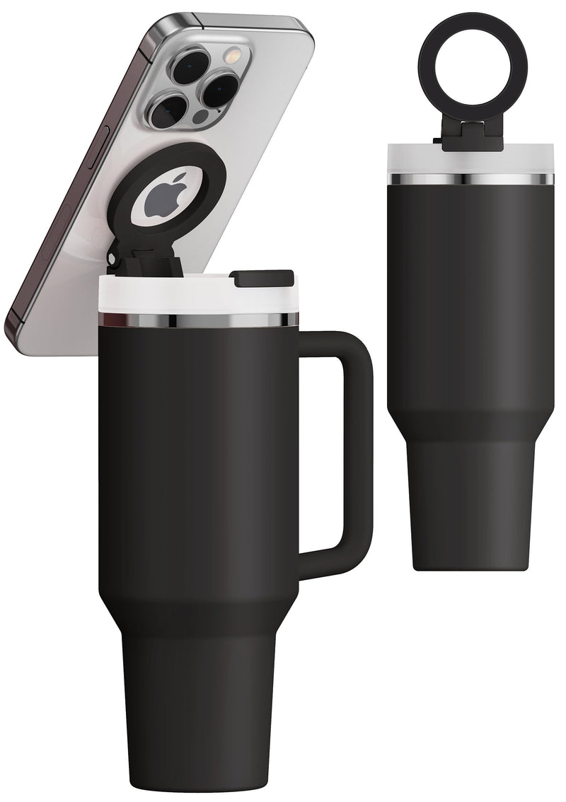 Litaget for Stanley Cup Phone Holder with Magnetic Phone Holder for Quencher H2.0 FlowState Tumbler 40oz Foldable Stand Water Bottle for Stanley Cup Accessories Hands Free for All Phones Cases