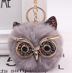 Grit Cat Owl Plush Keychain for Car Accessories