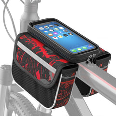 YERGOFE Bike Frontbar Bike Bag - Red - Bicycle Accessories for Adult Bikes， Waterproof，Compatible Phone