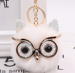 Grit Cat Owl Plush Keychain for Car Accessories