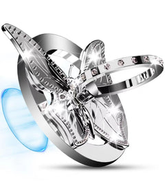 BBD Magnetic Phone Grip Butterfly Phone Ring Holder with Metal Ring Stylish Twinkle Tick Tock 360°Rotating iPhone Ring Grip Compatible iPhone 15/14/13/12/Plus/Pro/Pro MaxAndroidMagSafe Accessories