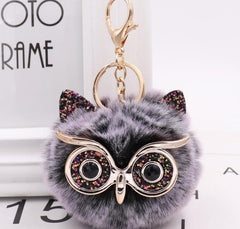 Grit Cat Owl Plush Keychain for Car Accessories